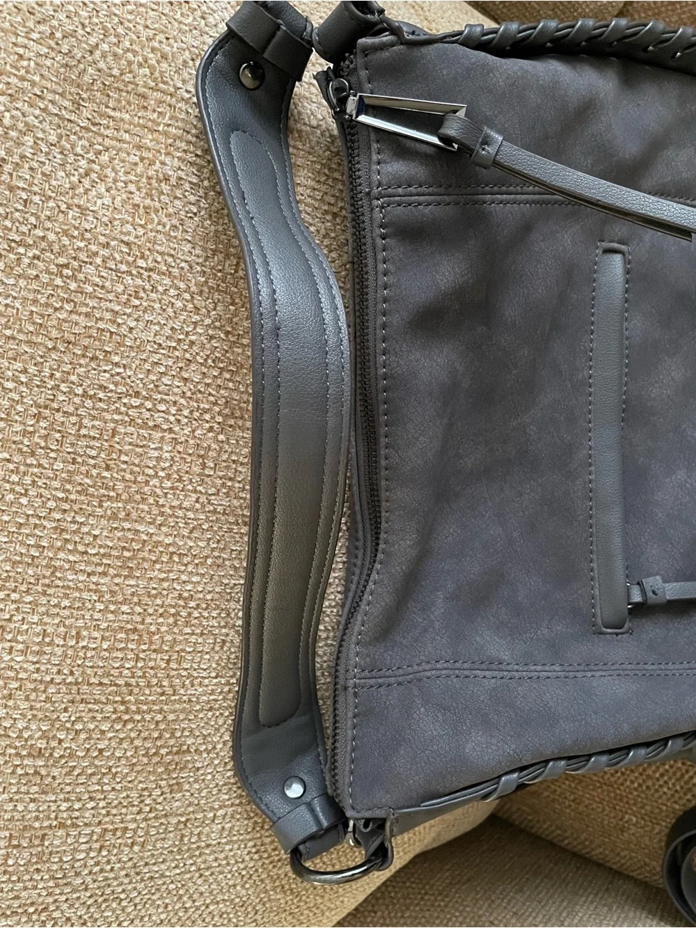 Gray Tassel Hobo Shoulder/Cross Body Bag - Women